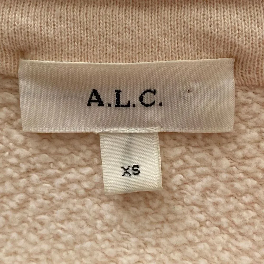 A.L.C. Blush Pink Collared Sweatshirt | Pullover Fleece Top Size XS